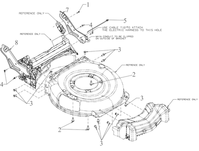 Deck Hardware Diagram and Parts List for SCP21E (18AEB9C5B10)(2022) Cub Cadet Lawn Mower